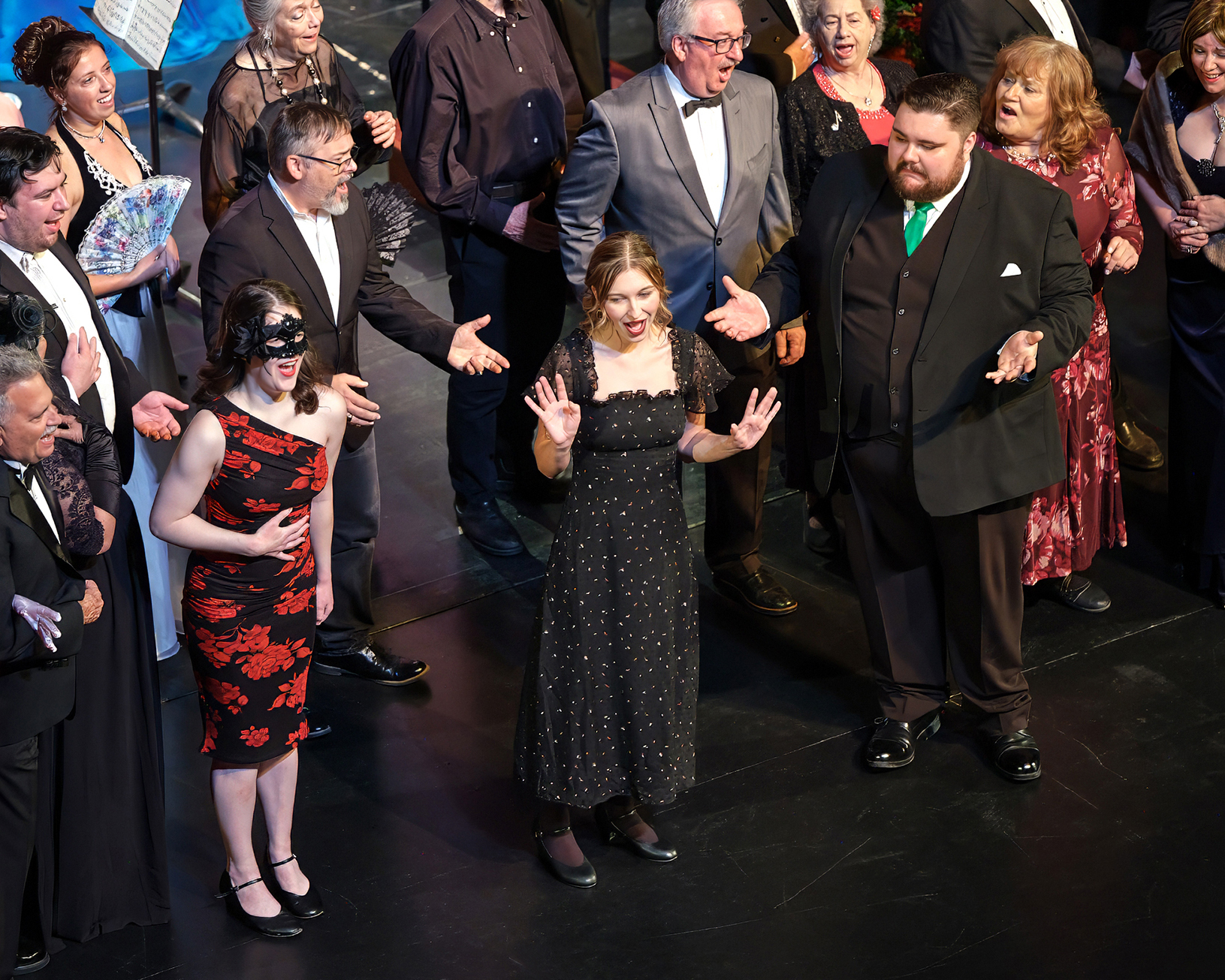 Group of performers on stage